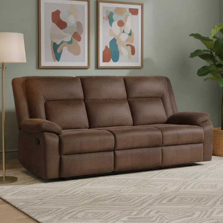 CIC Sofá Reclinable 3 cuerpos AMBERES 215x99x103 cm Café