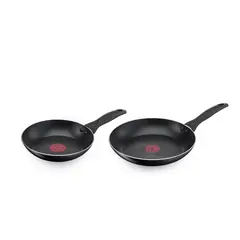 TEFAL - Set 2 sartenes 20/26 cm aluminio negro