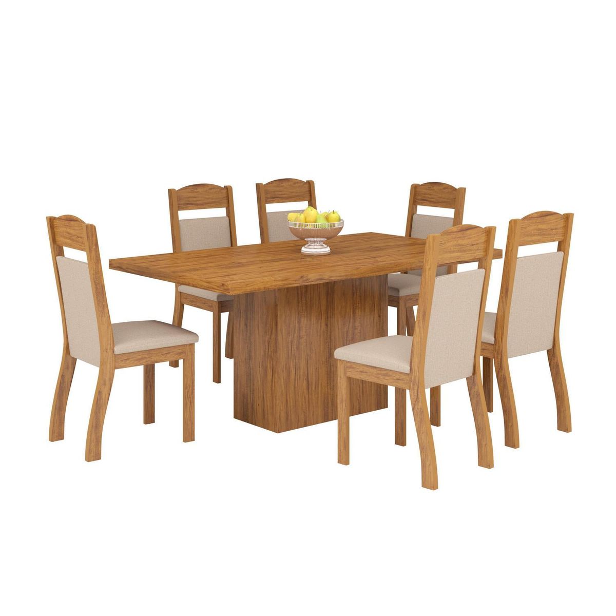 EXIT - Juego de Comedor Zara 6 Sillas Mesa Rectangular 79x80x160 cm Café