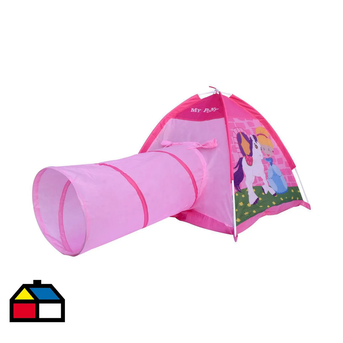 GAME POWER - Tienda + Tunel Infantil 112x94x170 cm Rosa