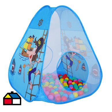 Tienda multijuego azul.