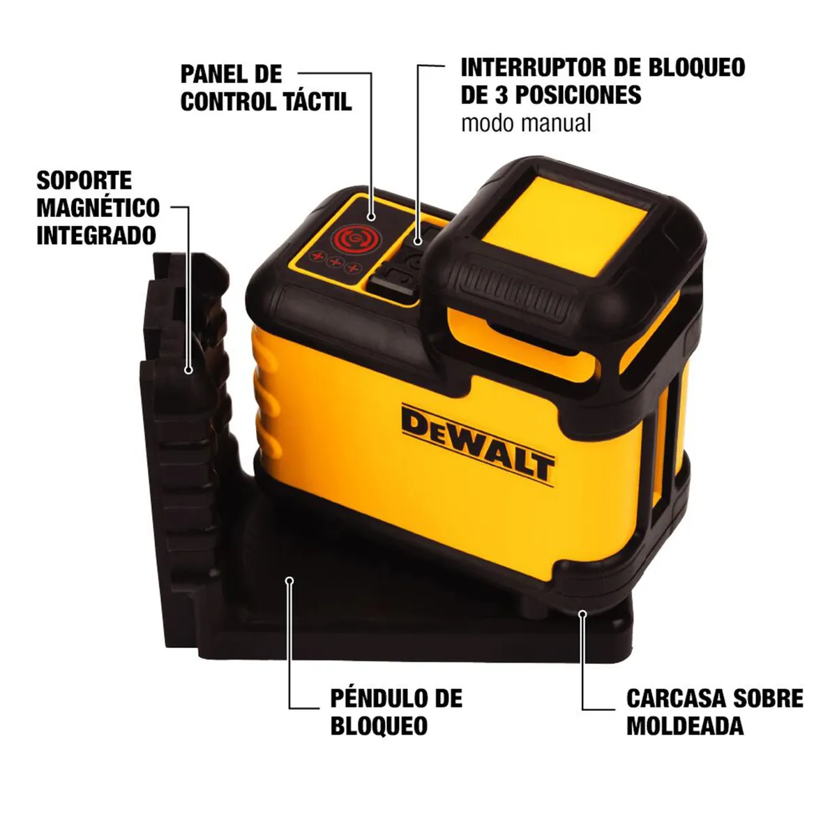 DEWALT - Nivel láser líneas cruzadas 360° rojo