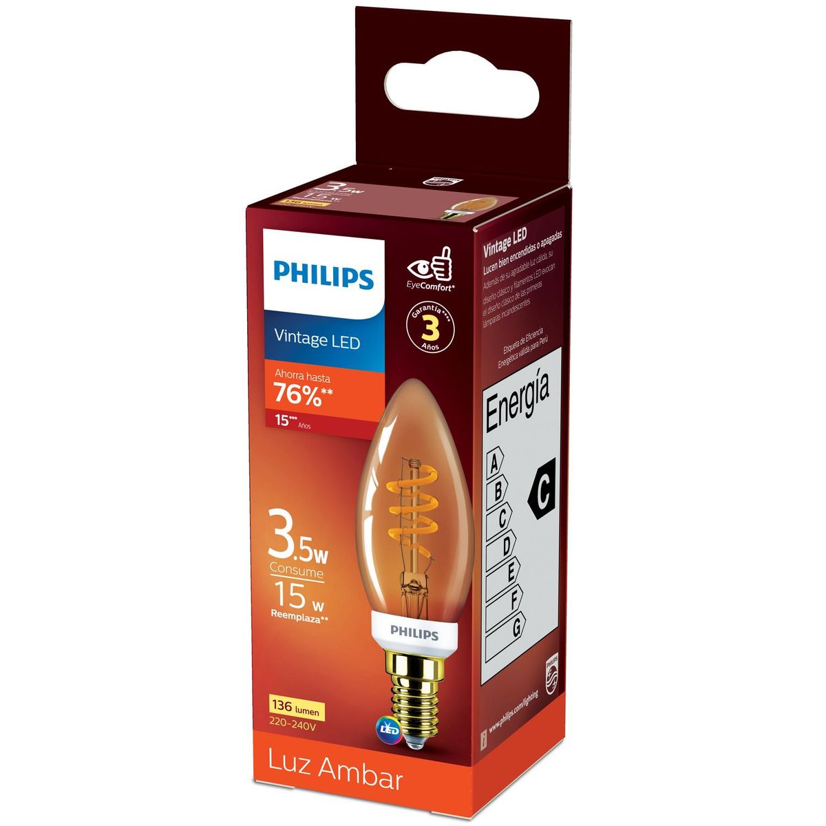 PHILIPS -  3.5 kW 136 lm Luz Cálida