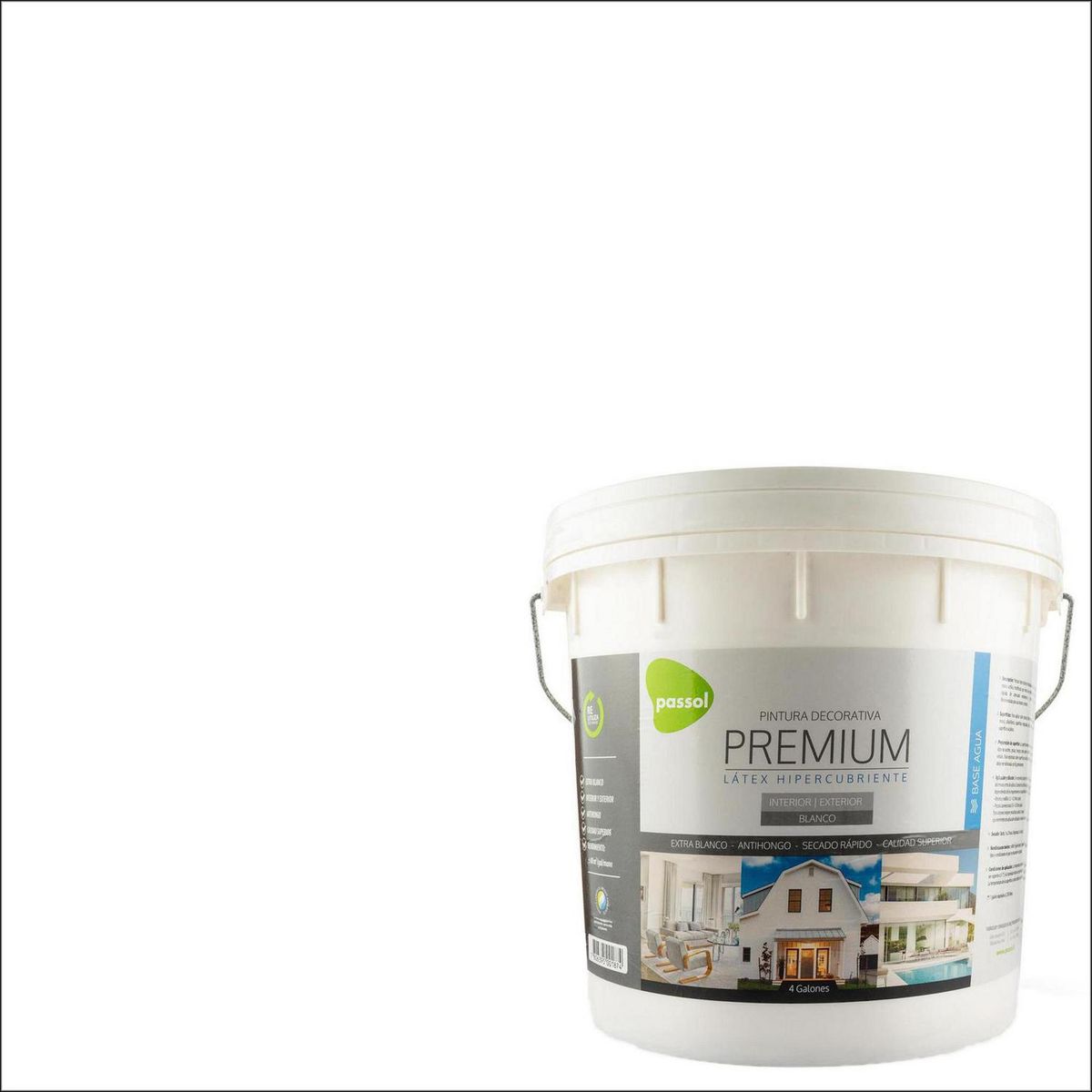 QUIMICA PASSOL - Pintura Acrílica Brillante 4 galón(es) Blanco