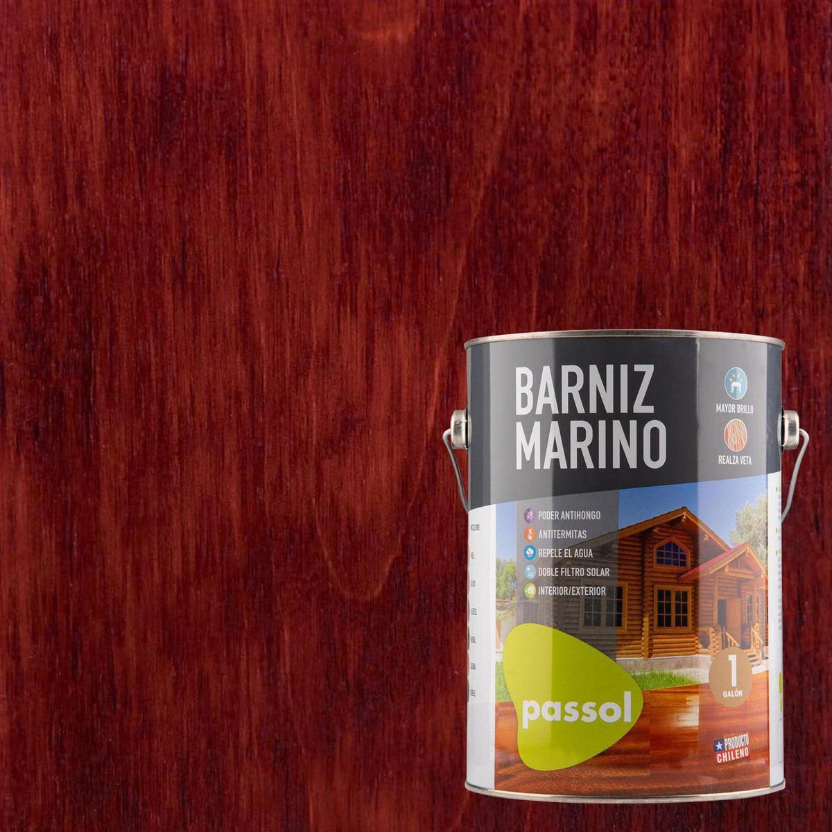 Barniz marino Brillante 3.7 kg Caoba, marca QUIMICA PASSOL - Foto Principal