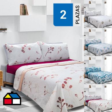 Sbana polar estampada 2 plazas diseo colores surtidos