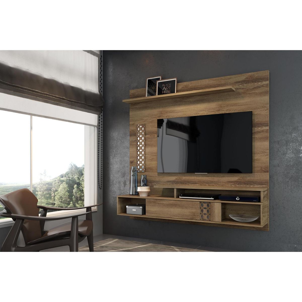 EXIT - Panel TV 60" 170x165x34 cm new canela