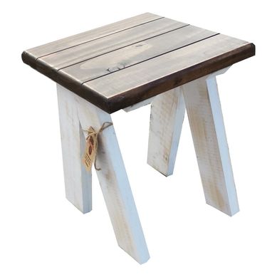 Mesita lateral 25x25x30 cm blanco/caf