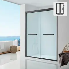 KLIPEN - Mampara 2 correderas rectangular 130x195 cm vidrio templado
