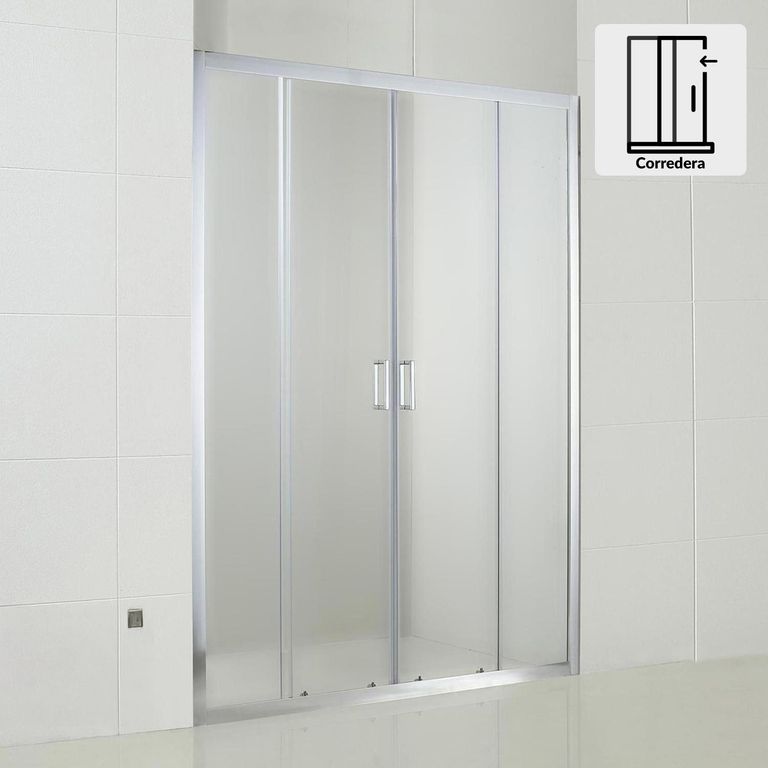 Mampara corredera rectangular 120x198 cm vidrio templado