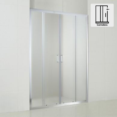 Mampara corredera rectangular 140x198 cm vidrio templado