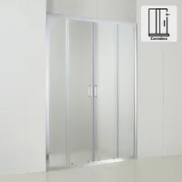 Mampara corredera rectangular 150x198 cm vidrio templado