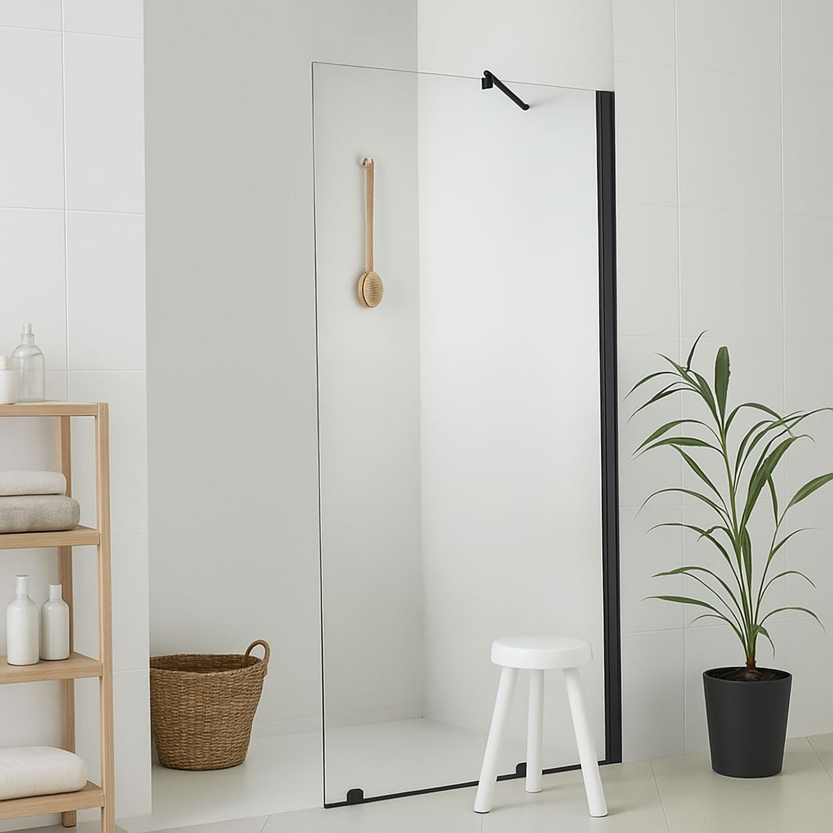 KLIPEN - Mampara fija rectangular 100x198 cm vidrio templado