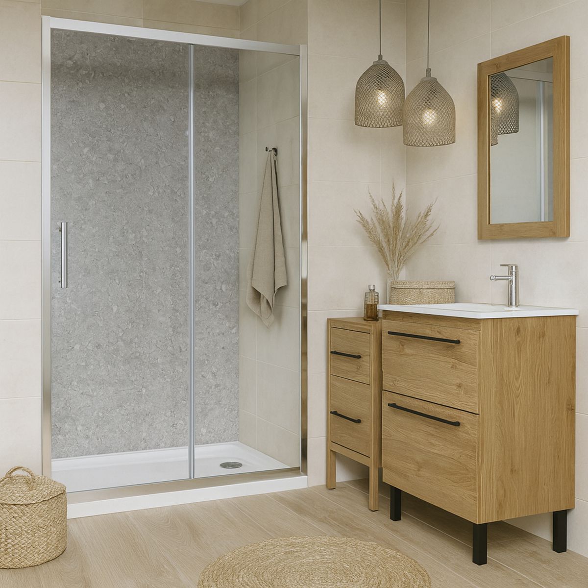 KLIPEN - Mampara rectangular 120x195 cm vidrio templado