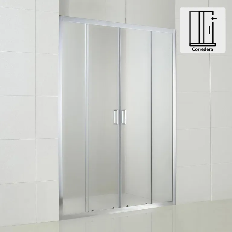 Mampara corredera rectangular 160x198 cm vidrio templado