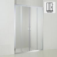 Mampara corredera rectangular 160x198 cm vidrio templado