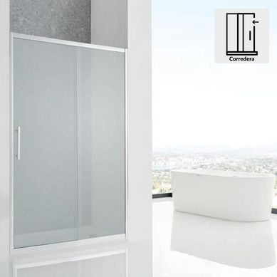 Mampara corredera rectangular 130x185 cm vidrio templado