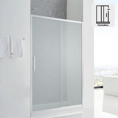 Mampara corredera rectangular 140x185 cm vidrio templado