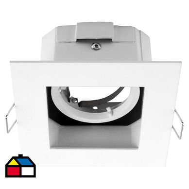 Foco Embutido Cuadrado Basculante GU10 Blanco