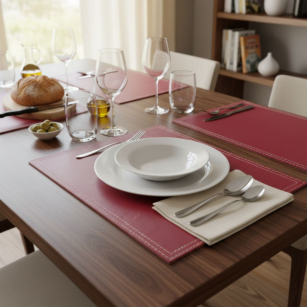 JUST HOME COLLECTION - Individual de Mesa 42x32 cm Ecocuero Rectangular