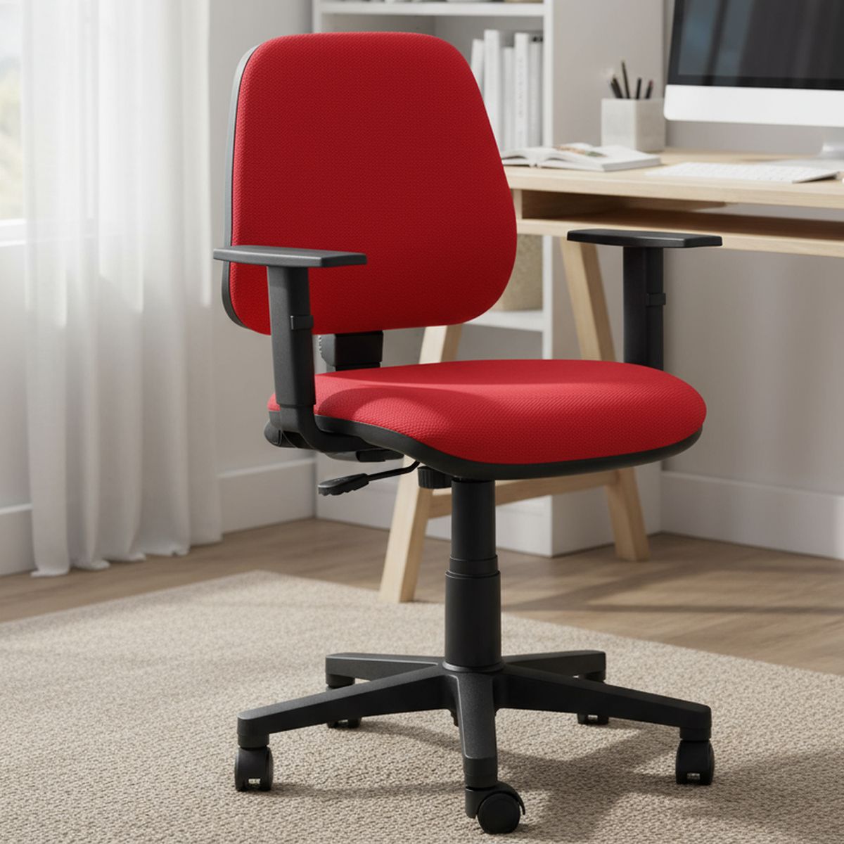 CONTATTO - Silla Escritorio Rudy Brazos Rojo