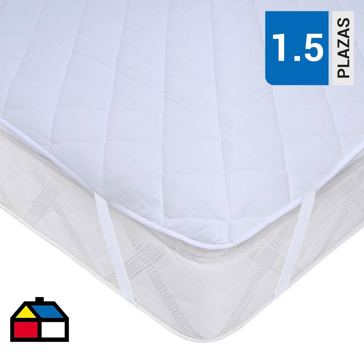 MASHINI - Cubrecolchón Impermeable 1.5 plazas Blanco