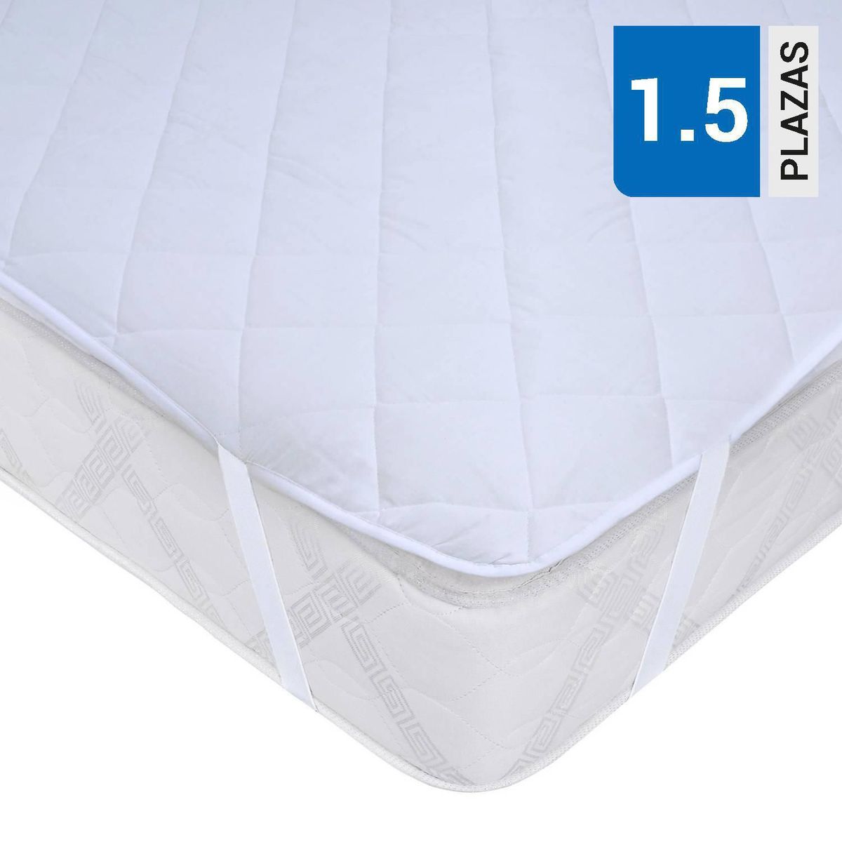 MASHINI - Cubrecolchón Impermeable 1.5 plazas Blanco