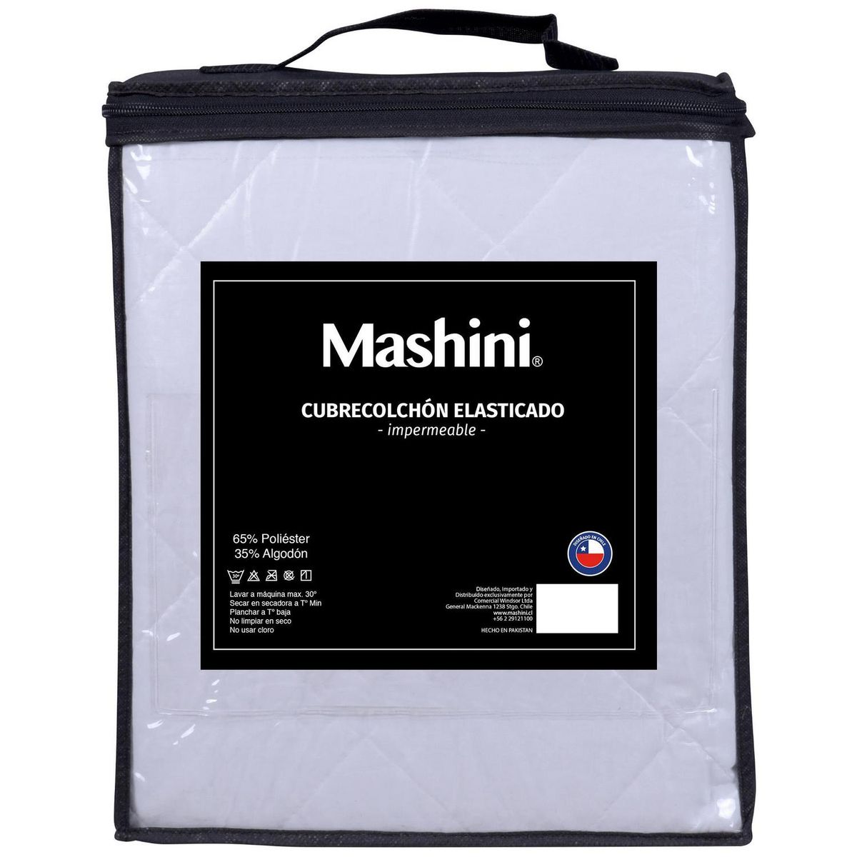 MASHINI - Cubrecolchón Impermeable King Blanco