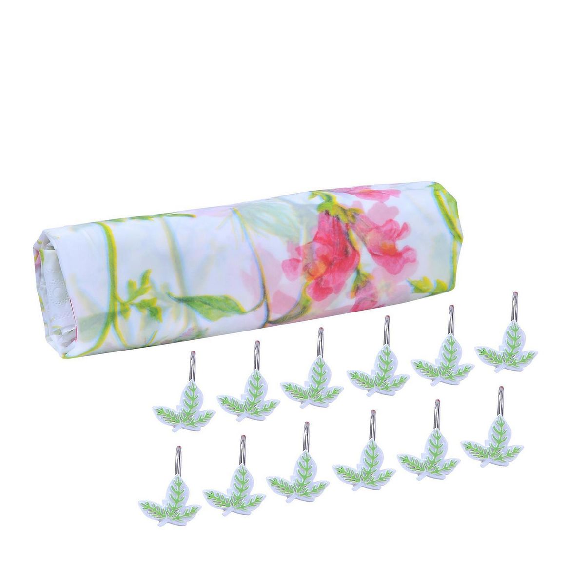 MASHINI - Set cortina 2 piezas flores rojo