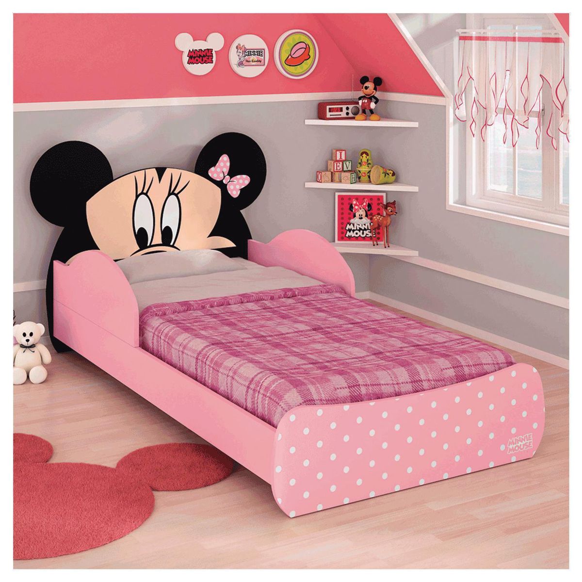 DISNEY - Cama Transición Niña Infantil Minnie Rosado con negro