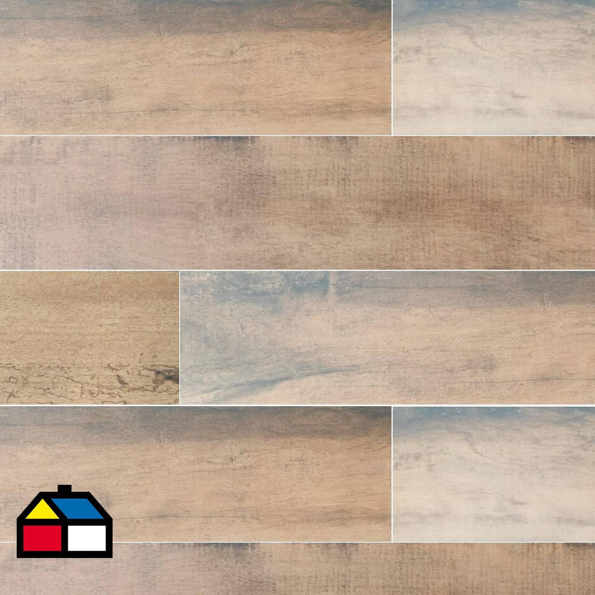 IDEPAL - Porcelanato 20.2x86.5 cm Demolición Maderas mixtas 1.4 m2