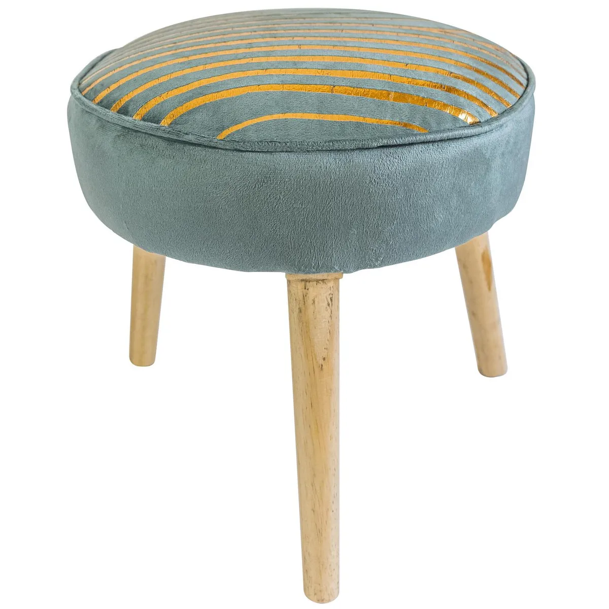 ATMOSPHERA HOME - Pouf 38x35 cm aqua estampado