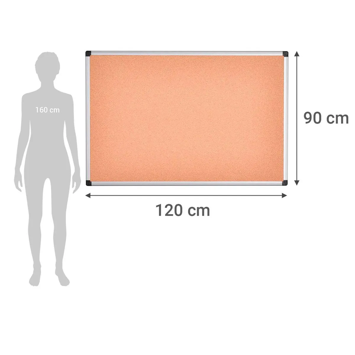 BI SILQUE - Pizarra corcho 120x90 marco aluminio bi-silque