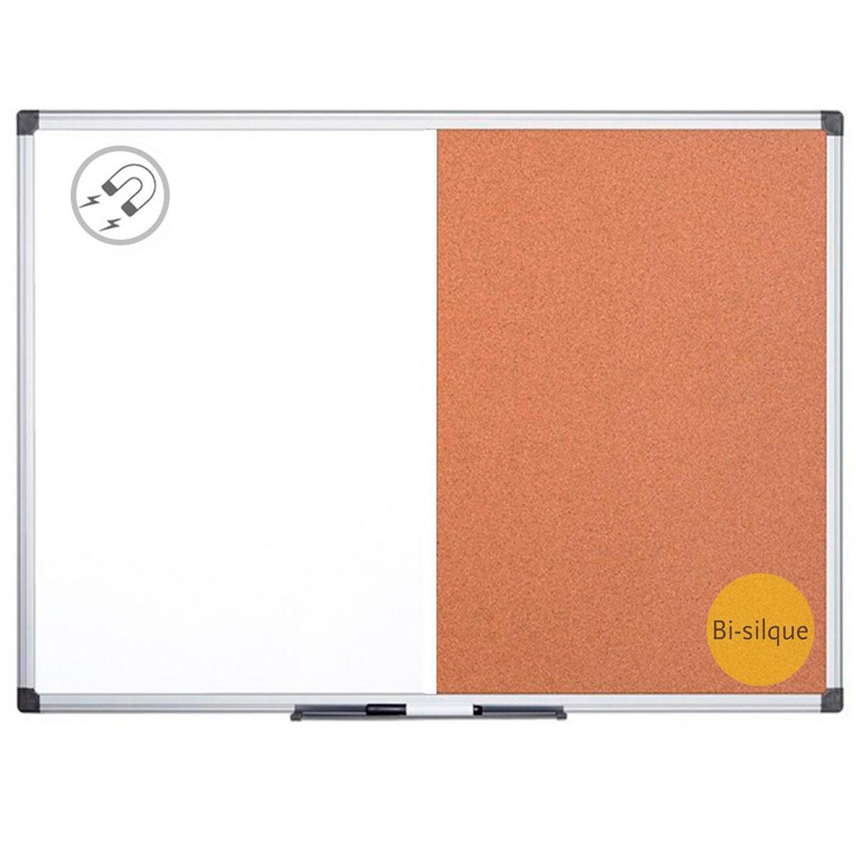 BI SILQUE - Pizarra mixta corcho+magnética 200x100 bi-silque