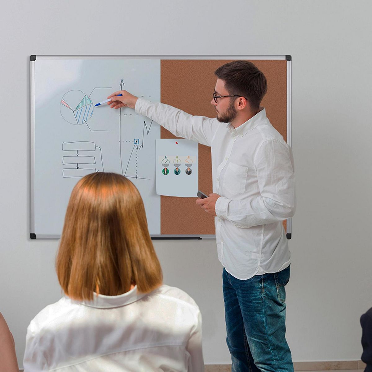 BI SILQUE - Pizarra mixta corcho+magnética 200x100 bi-silque