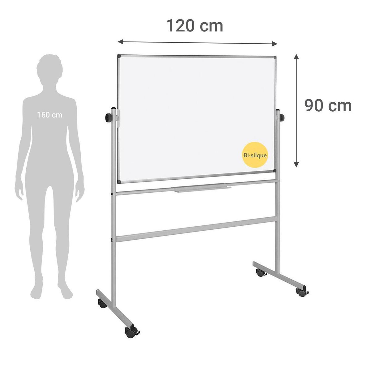 BI SILQUE - Pizarra rotativa blanca 120x90 bi-silque