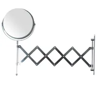 Espejo Zoom x 3 Pared Forma Redonda 17.5x21.5 cm Plateado Retráctil