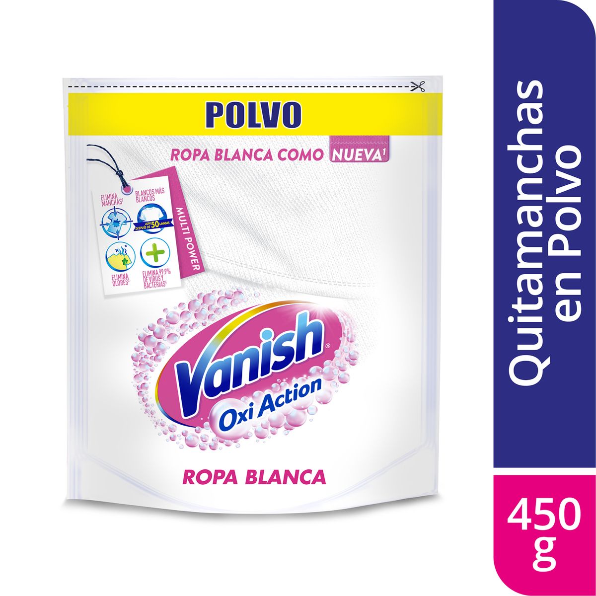 VANISH - Quitamancha en polvo blanco doypack 450 gr