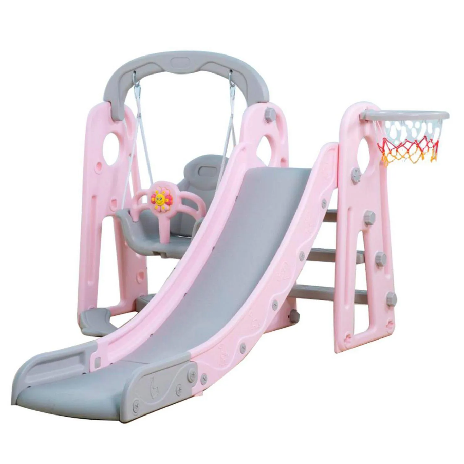 Módulo Resbalín y Columpio 150x120x180 cm Rosado Sodimac Falabella