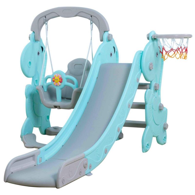 KIDSCOOL - Módulo Resbalín y Columpio 150x120x180 cm Celeste