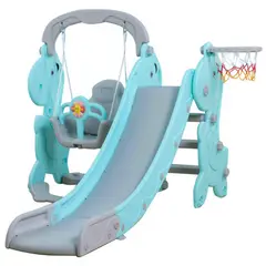 KIDSCOOL - Módulo Resbalín y Columpio 150x120x180 cm Celeste