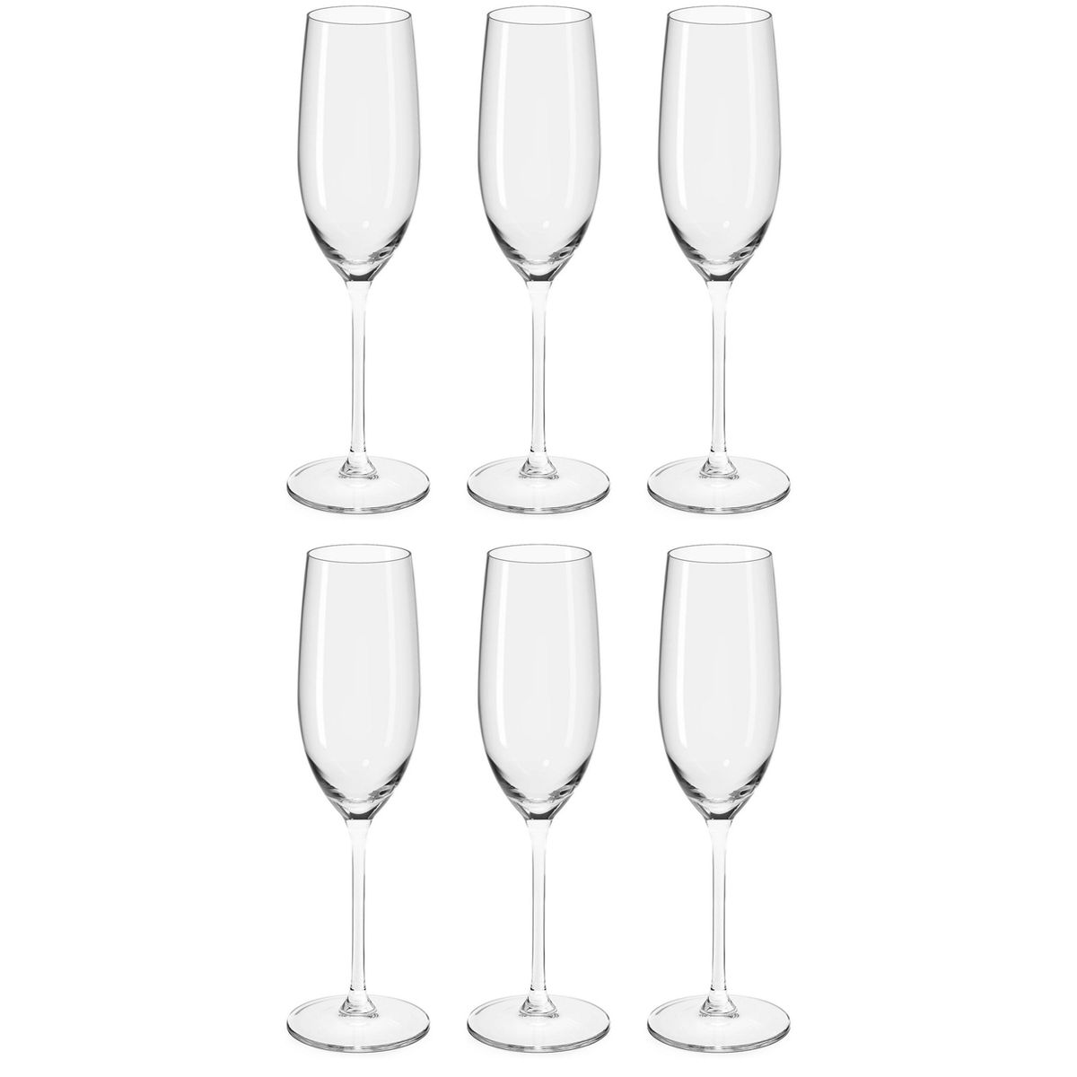 ROYAL - Set 6 Copas de Champán 210 ml Vidrio Transparente
