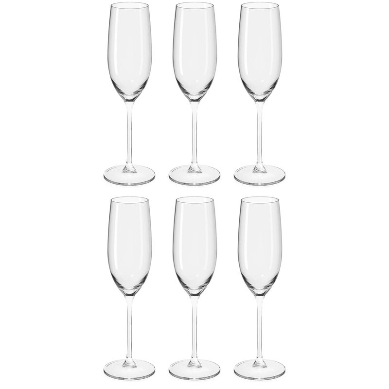 ROYAL - Set 6 Copas de Champán 210 ml Vidrio Transparente