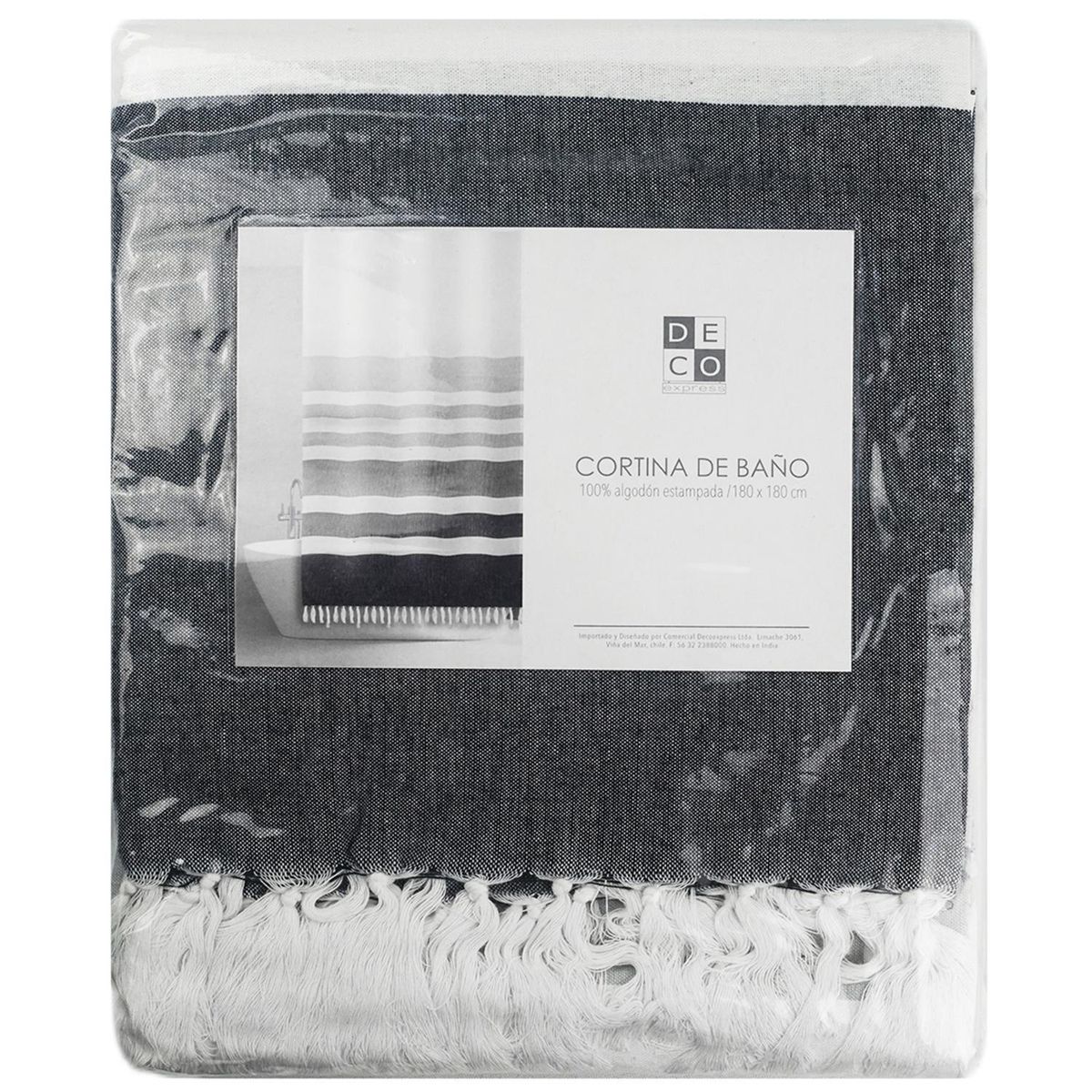 DECO EXPRESS - Cortina De baño 180x180 cm Gris