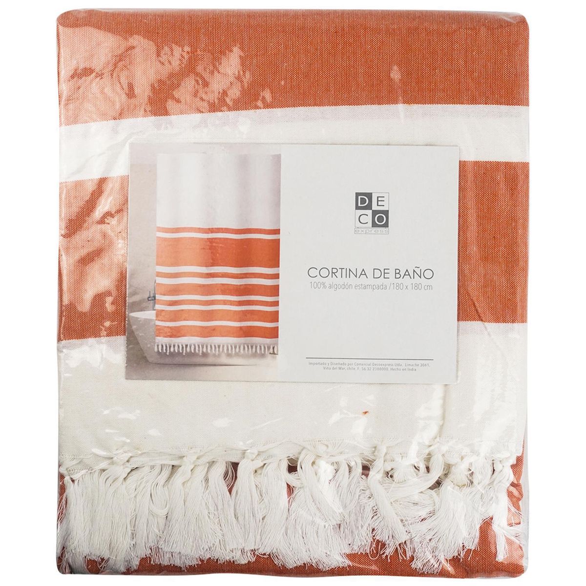 DECO EXPRESS - Cortina De baño 180x180 cm Coral