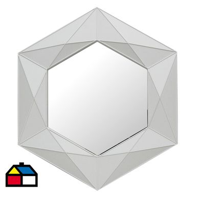Espejo plstico relieve 55 cm blanco