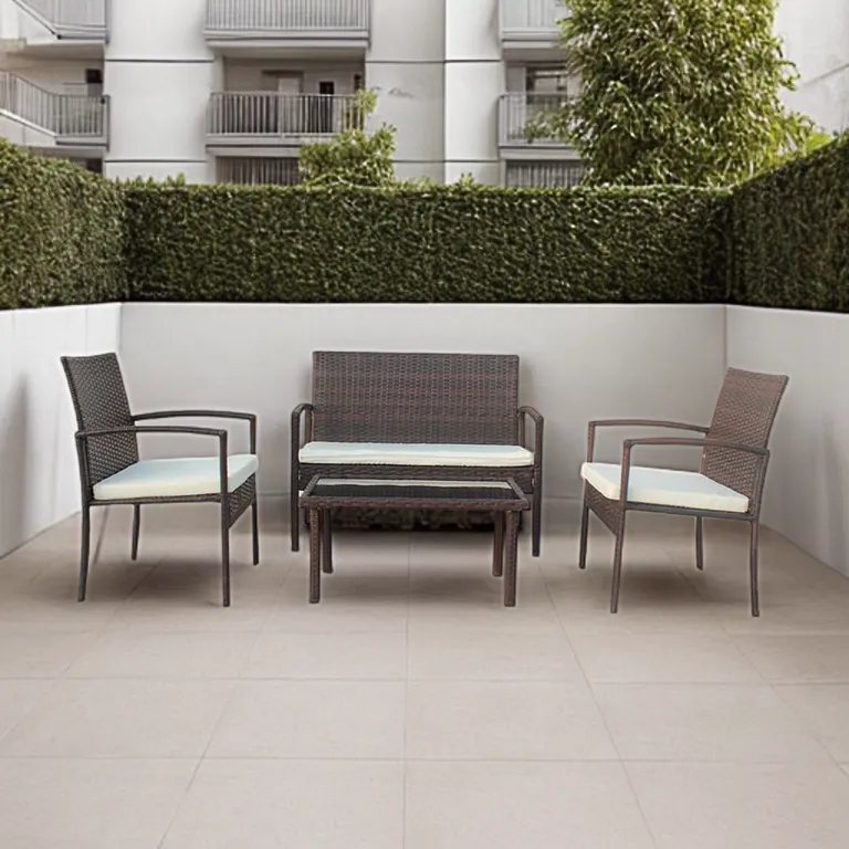 Juego de Living de Terraza Sofia 4 Personas Café