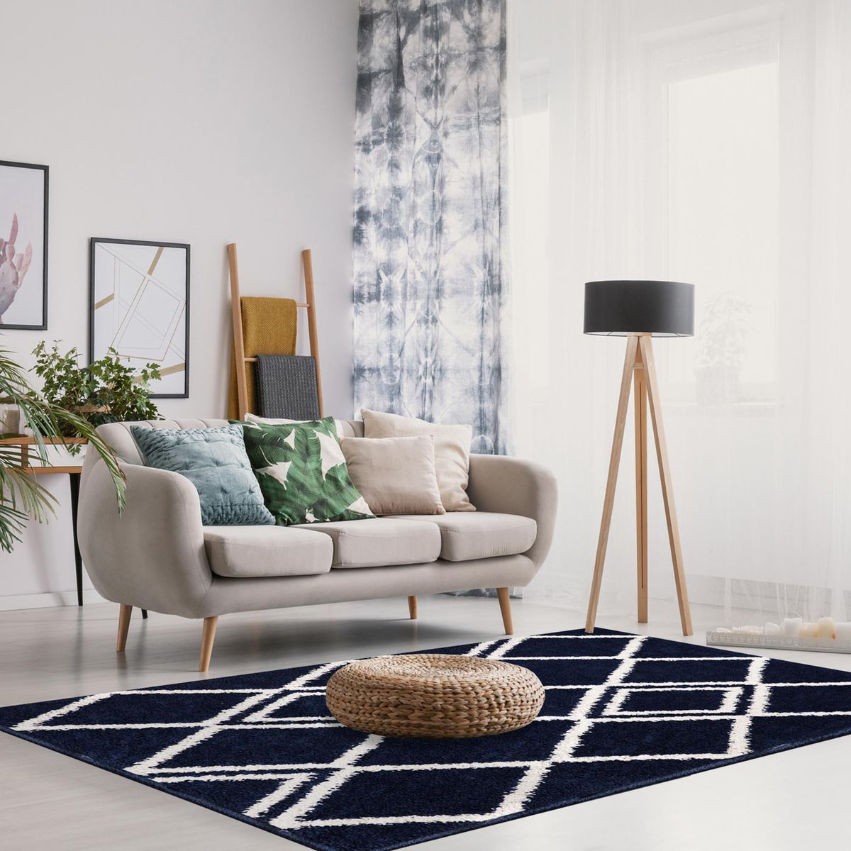 DIB - Alfombra Mesh 120x170 cm Polipropileno Azul