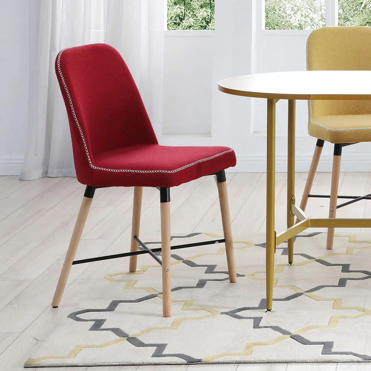 HOMY - Silla Comedor Viken Rojo 88x46x55 cm