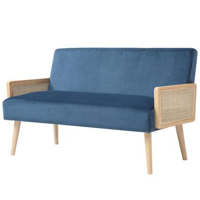 Sof 2 cuerpos 127x75x72 cm azul
